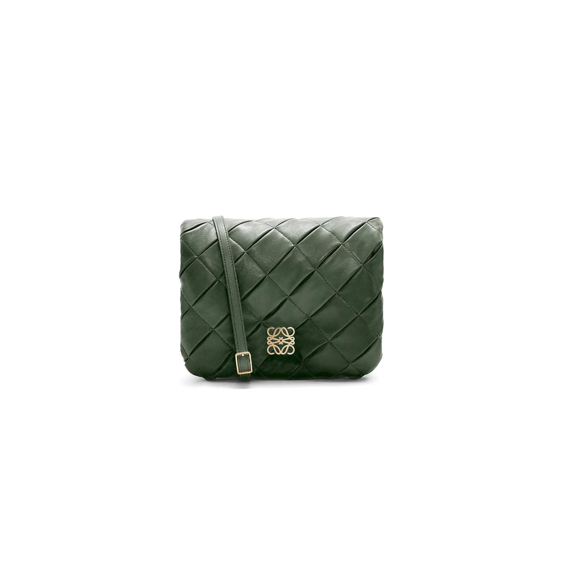 LOEWE PUFFER GOYA PLEATED LEATHER SHOULDER BAG A896P41X14 (23*17*9cm)